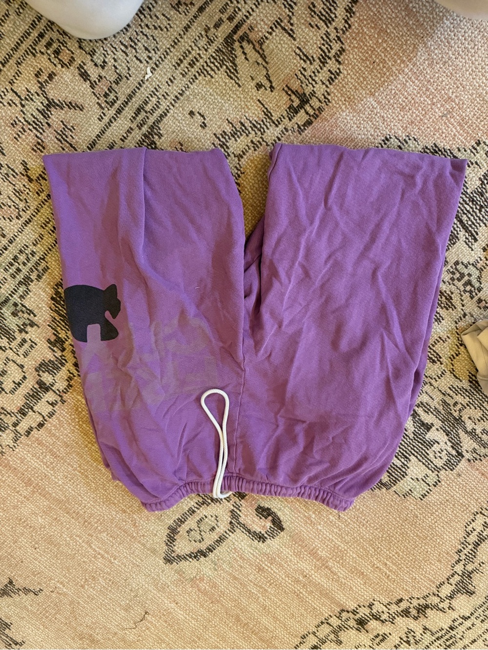 freecity Purple Track Joggers with Elephant Graphic